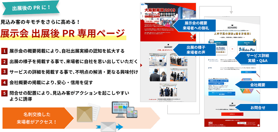 展示会 出展後PR専用ページ